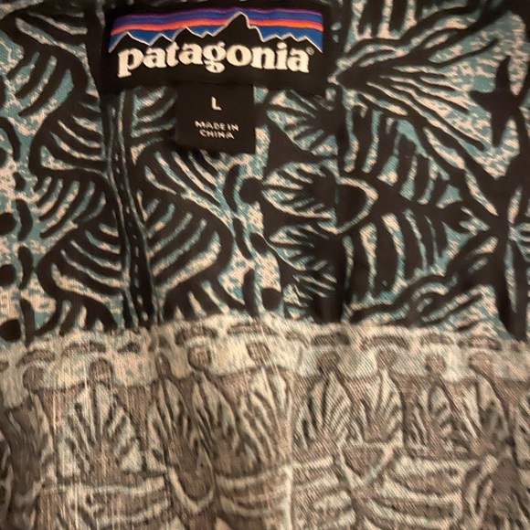 Patagonia Men’s Back Step Shirt Large Organic Cotton Abstract Print Short Sleeve - Picture 3 of 7